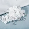 Wedding Hair Jewelry Miallo Handmade Flower Hair Comb Clips for Women Accessories Silver Color Bridal Wedding Hair Jewelry Prom Bride Headpiece Gifts 231013