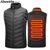 Gilets pour hommes Hommes USB infrarouge 17 zones de chauffage gilet veste hommes hiver gilet chauffant électrique gilet pour sport randonnée surdimensionné 5XLL2310284