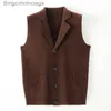 Men's Vests DILEMO Waistcoats Level 4 er Anti-pilling Top Grade Pleuche Lapel Fashion Brand Knit Cardigan Casual Sweater Vest SleevelessL231014