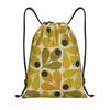 Kopplingar Custom Orla Kiely Scandinavian Multi-stamade fåglar Flower Drawstring Bag Män Kvinnor Lätt sportgymlagring Ryggsäck