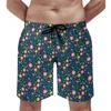 Mäns shorts Ditsy Floral Print Board Summer Färgglada blommor surfing korta byxor manlig snabb torkning grafik överdimensionerade strandstammar