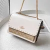 Nieuwe klassieke en mini orgel kleine vierkante ketting klinknagel één schouder crossbody flap damestas