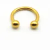 316L Surgical Steel Horseshoe Nose Lip Ear Piercing Hoop Ring Eyebrow Universal Gold Vacuum Plating Titanium 16G Body Jewelry219x