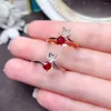 Bagues de cluster MeiBaPJ 4mm Petit Ruby Naturel Gemstone Fashion Starfish Bague pour femmes Real 925 Sterling Silver Fine Bijoux de mariage