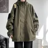 Herrjackor huva män vindbrytare fritid baggy mysiga tonåringar utkläder stilfull amerikansk stil techwear fallskärm avancerad chic 2023