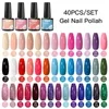 Nail Art Kits 60/40 20 Pcs Gel Polonês Conjunto Colorido Glitter Kit Vernis Semi Permanente Manicure Soak Off UV 231013