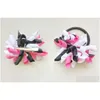 Akcesoria do włosów 10pcs 2.5 -cal Korker Ponytail Ties Uchwyty Streamer Borker Bows Clip Cheer Curly Bowbbon Bobbles PD007 Drop Deli Dh4p3