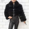 Women's Fur Faux Fur 2022 New Style Women's Fur Coat Female Real Fur Jacket Stylish Collar Long Sleeves Ladies Short Clothing Natural Fox CoatL231013