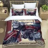 Set di biancheria da letto Set di motocicli Set di stampa 3D Decorazione della casa di motocicli retrò Ragazzo Ragazza Federe copripiumino king size