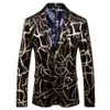Brand Men Floral Blazer Wedding Party Colorful Plaid Gold Black Sequins Design DJ Singer Suit Jacket Fashion Outfit281T