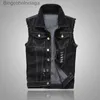 Gilet da uomo Gilet di jeans da uomo nuovo Jeans strappati Plus Size 6XL Gilet di jeans Cappotti Gilet da uomo Giacca senza maniche TankGiacca da uomoL231014