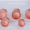 Pink Glass Face Cream Jar Pot Empty Thick Glass Bottle Cosmetic Cream Jar Container with Rose Gold Lid and Inner Liners 5g 10g 15g 20g Pntr