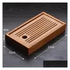 Tea Trays Chinese Traditioner Bambu Tray Solid Board Kung Fu Cup Teapot Crafts Cture Set Preference Drop Delivery Home Garden Kitche Dhrfz