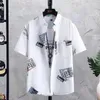 Camicie casual da uomo Camicia hawaiana da uomo con stampa geometrica Manica corta Camicetta con bottoni Top Abbigliamento ampio Camisas