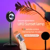 USB Sunset Projection Lamp Rainbow Atmosphère Night Light Sunset Light For Photography Selfie Coffee Store Decoration Mur en direct