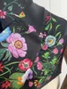 Шарфы 2023, модный элегантный шелковый шарф с черным цветком, квадратная шаль 90 см, саржевая накидка для женщин, девушек и женщин