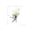 装飾的な花の花輪calla lily boutonniere cor cor pin buttonhole men bracet bridesmaid within11ドロップデリバリーホームガーデンフェスティフdh0fq