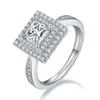 Classic Fashion 2023 One CT Moissanite Diamond Ring For Women 925 Srebrny Style Stylowy Pierścień Love z wysokim zmysłem Święto Dziękczynienia Walentynki