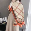 Зимний кашемировый женский шарф, теплая толстая шаль, хиджаб-пончо, накидка для женщин, шарфы, платок Femme Brand1291o