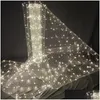 Decorative Flowers Wreaths Ceiling Decor Wrought Iron Starry Sky Net Luminous Lamp Beads Barbed Wire Party Props Scene Drop Delivery H Dh2C0