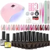 Nail Art Kits Kit Acrylic Manicure UV LED Light Dryer with Polish Polishing Set Soaking Tools Poly 231013