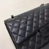 Tasarımcı Çanta Çanta Omuz Çantaları Lüks Bayanlar Crossbody Bag 25.5cm Klasik Havyar Deri Marka Marka Çanta Zinciri Taklit Orijinal Toptan 10A Top