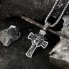 Pendant Necklaces Christ Jesus Crucifix Necklace Stainless Steel Christian Thorns Crown For Men Women Religious Jewelry264b