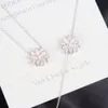 Van-Clef & Arpes Necklace Designer Women Original Quality Seiko Full Diamond Five Point Lotus High Grade Pendant Fashion Small Design for Women