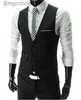 Mäns västar Ny ankomstklänning Västar för män Vest Slim Fit Mens Suit Vest Waistcoat Gilet Homme Casual Sleeveless Formal Business Jacketl231014