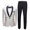 YUSHU Uomini di Lusso Jacquard Abito da Sposa Scialle Risvolto One Button Abiti da Lavoro Giacca Formale Tuxedo Costume Homme Mariage W1217300H