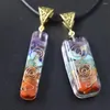 Colares Pingente 7 Chakra Orgonite Reiki Pendulum Colar Amuleto Cura Cristal Energia Hexágono Pirâmide