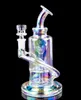 Zwarte handgrootte mini rig waterpijpen glazen waterleidingen recycler olieplatforms dab rigs dikke perc voor roken waterpijp 10 mm joint