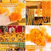 Dekoratif Çiçek Çelenkleri 3.9inch Marigold Ölü Çiçek Yapay Günü 200pcs Çelenk için Sahte Kafa Damla Teslimat Evi G dhkxe