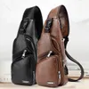 Waist Bags Vintage Men Shoulder Bag Fashion Business Package Leather Crossbody Sling Messenger Big Capacity Male Chest Pack 231013