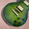 Guitarra elétrica personalizada com escala de jacarandá, cor verde explosão, top de bordo acolchoado, hardware dourado, frete grátis