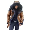 Designer inverno menjacket casaco de pele jaqueta estilo punk compras outono e camurça de couro falso pele de couro falso dos homens de couro falso