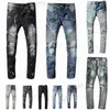 2023Denim Jeans Date Mens Designer Jean Distressed Ripped Biker Slim Fit Moto Motards Denim Pour Hommes Mode Mans Pantalon Noir