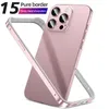 Pare-chocs de téléphone portable Hybride Silicone Cadre en alliage d'aluminium pour iPhone 15 Pro 14 13 12 11 XS Max XR Luxe Métal Mince Dissipation thermique Couverture Premium