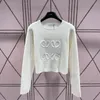 Designer Femme Loewees Pulls Sweat-shirt en tricot ras du cou Long Slevee Cardigan à capuche broderie Vêtements Casual Automne Hiver Chaud Tops Vêtements amples