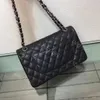 Tasarımcı Çanta Çanta Omuz Çantaları Lüks Bayanlar Crossbody Bag 25.5cm Klasik Havyar Deri Marka Marka Çanta Zinciri Taklit Orijinal Toptan 10A Top