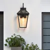 Éclairage de jardin Applique de style contemporain Lampe de pilier de cour extérieure - Lanterne d'extérieur en verre de fer
