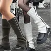 Meias femininas 2023 inverno japonês jk botas zíper coxa punk boot punhos mais quente lolita tubo de malha