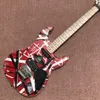 Elektrisk gitarr med svarta och vita ränder, tunga relik Eddie Edward Van Halen, Red Franken Stein, Floyd Rose, Tremolo Bridge, 00