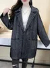 Misturas de lã feminina jaquetas para mulheres casaco senhora do escritório trench no outono inverno jaqueta oversize commuting parkas moda coreana 231013