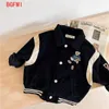 Down Coat Fashion Cartoon Embroidery Corduroy Jackets for Baby Boys Girls Casual Spring Fall Outwear Toddler Kids Coat Clothes Sports Wear J231013