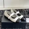 Top quality low-heeled buckle strap Mary Jane Patent leather Round-toe Ballet flats shoes Luxury designer dress shoes women With box 2cm