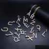 Anhänger Halsketten Hip Hop Iced Out Benutzerdefinierter Name Buchstabe Zirkon Alphabet Charm Anhänger Halskette Hiphop Schmuck Drop Lieferung Dh7Vm