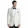 Costumes pour hommes Dernières Manteau Pantalon Design Hommes Blanc Pour Mariage Marié Tuxedo Trajes Para Hombre Costume Homme Terno Masculino 2Pièce