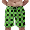 Herren Shorts Board Blau und Weiß Gingham Vintage Badehose Kariert Mann Schnell trocknend Sport Plus Size Strand