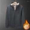 Erkek Hoodies Big Mens Kalın Polar Kapüşonlu Dış Giyim Spor Giyim Yün Liner Sıcak Ceketler Katlar Termal Ceket Kış Plus Boyut 8xl